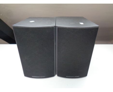 A pair of Mordaunt Short speakers on speaker stands  