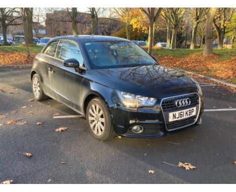 An Audi A1 Sport TFSI three door hatchback, registration NJ61 KBP, first registered 30.09.2011, petrol, manual, black, 35,754