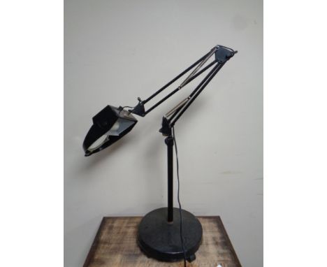 A 20th century floor standing angle poise magnifying lamp  