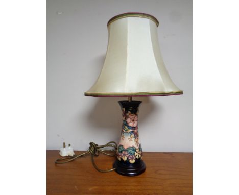 A Moorcroft Sweet Briar table lamp with shade, height 23 cm excluding fitting and shade   