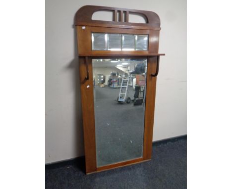 A 20th century Art Deco bevel edged wall mirror with shelf 