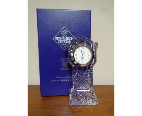 An Edinburgh Crystal Millennium Collection mantel clock, boxed 