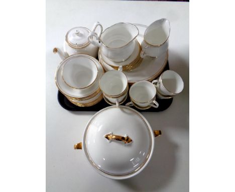 A 42 piece Duchess Ascot white and gilt bone china tea and dinner service 