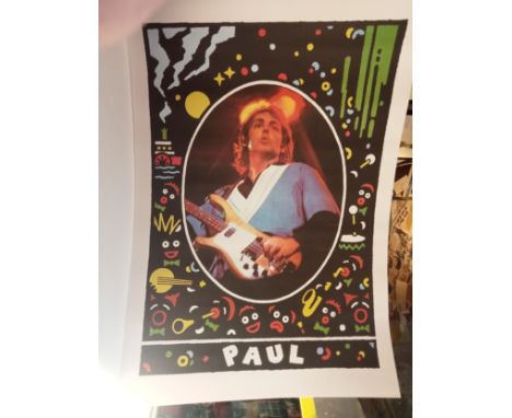 Paul McCartney and Wings Official Tour Concert lithograph Poster. 