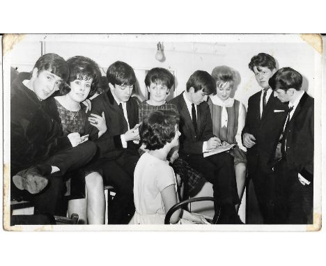 The Beatles backstage at Harrogate Royal Hall 8th March 1963 vintage photograph. Print was formerly the property of Beatles F