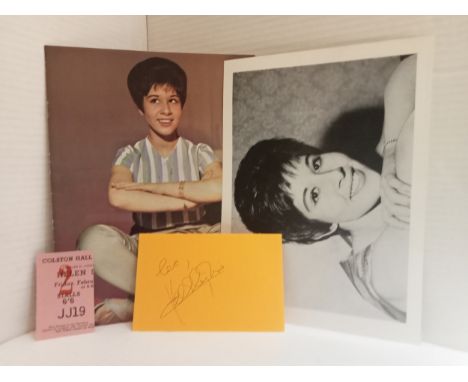 Two Helen Shapiro programmes with ticket stubs for Portsmouth & Colston Hall signed autograph page. 