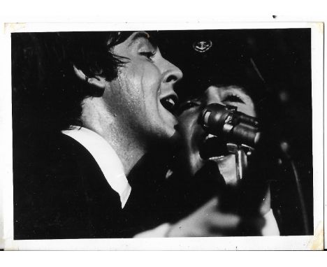 An original vintage photograph of The Beatles at Atlanta August 1965. Print was formerly the property of Beatles Fan Club Sec