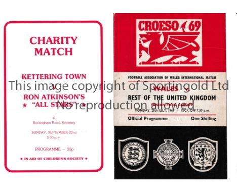 GEORGE BEST            Two programmes of George Best playing, including the Charity match Kettering Town v Ron Atkinson's All