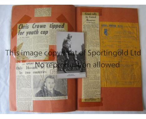 CHRISTOPHER CROWE SCRAPBOOK       Players personal scrapbook for his years as a schoolboy / Youth international through to hi