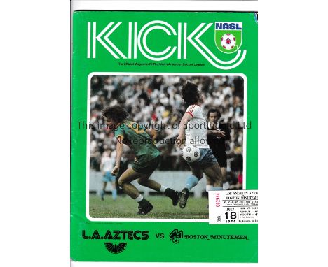 LA AZTECS V BOSTON MINUTEMEN / GEORGE BEST 1976        Programme and ticket for the North American Soccer League match at El 