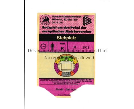 1979 EUROPEAN CUP FINAL     Ticket for the match played between Malmo and Nottingham Forest on 30/5/1979. Light fold.     Gen