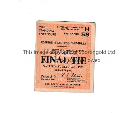 1953 FA CUP FINAL / BOLTON WANDERERS V BLACKPOOL        Ticket for the match at Wembley.      Generally good