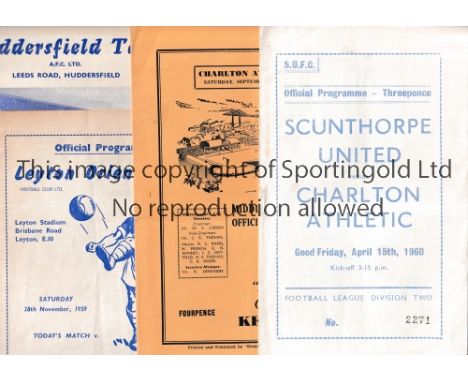 1959/0 CHARLTON ATHLETIC    Twenty six programmes for season 1959/0: 16 homes including Liverpool plus 10 aways including Mid