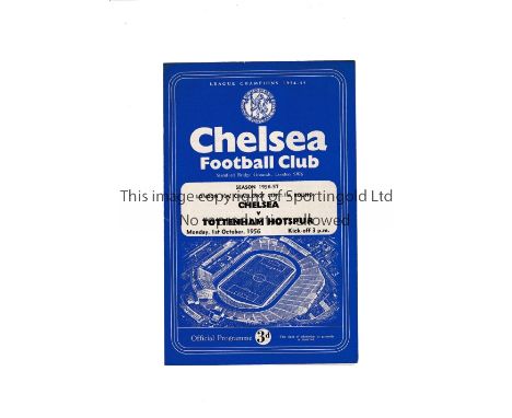CHELSEA V TOTTENHAM HOTSPUR 1956      Programme for the London FA Cup tie at Chelsea 1/10/1956.     Good