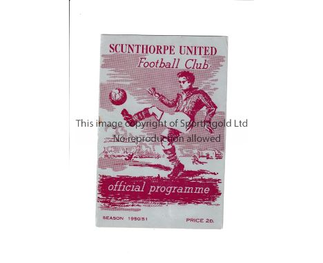 SCUNTHORPE UNITED V SHREWSBURY TOWN 1950 / FIRST LEAGUE MATCH FOR BOTH CLUBS     Programme for the League match at Scunthorpe