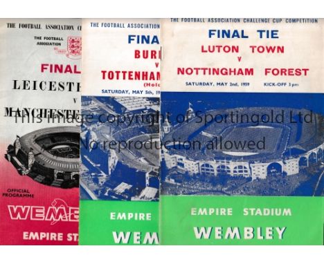PROGRAMMES FOR MATCHES AT WEMBLEY     FA Cup Finals: Luton Town v Nottingham Forest 2/5/59, Burnley v Tottenham Hotspur 5/5/6