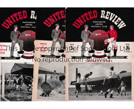 MANCHESTER UNITED 1950'S          Over 70 home programmes for the League matches from the 1950's, v Aston Villa 50/1, 4 X 195