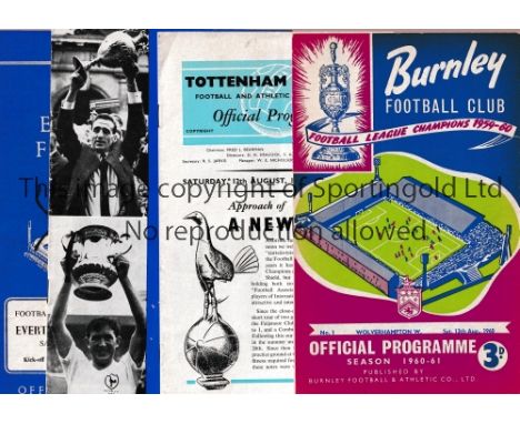 FA CHARITY SHIELD      Four programmes for the FA Charity Shield matches including Burnley v Wolverhampton Wanderers 13/8/196