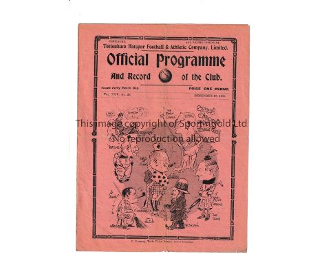TOTTENHAM HOTSPUR      Home programme v Bradford Park Avenue 27/12/1932. Slightly creased, worn rear cover, with tear along f