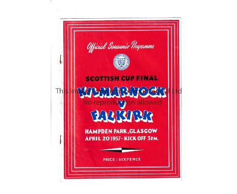 1957 SCOTTISH CUP FINAL / KILMARNOCK V FALKIRK         Programme for the Scottish Cup Final tie at Hampden Park 20/4/1957, ru