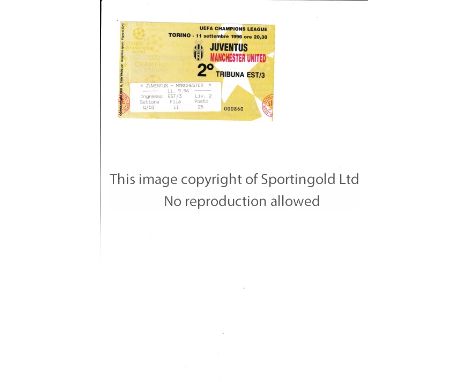 MANCHESTER UNITED   Ticket for the Champions League match at Juventus on 11/9/96.   Good