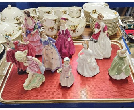 6 ROYAL DOULTON FIGURINES, 3 ROYAL WORCESTER