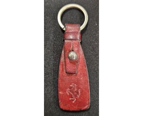 VINTAGE LEATHER GENUINE FERRARI KEY RING     