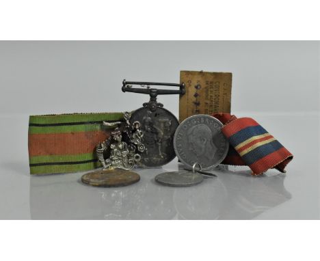 A Collection of Curios to Include a 1914-1918 WWI Medal for 24197 Pte T.S.Wall Royal Sussex Regiment, Half Crown and Penny, E