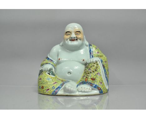 A Chinese Porcelain Republic Period Buddha, Decorated in the Famille Rose Palette, Seal Mark to Base, Condition Issues, 27cms