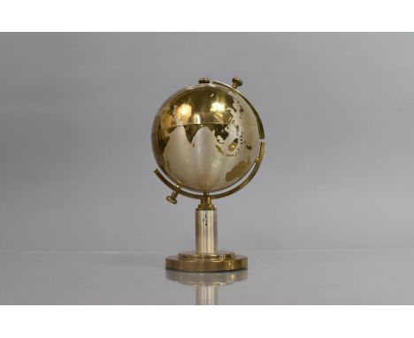 A Mid 20th Century Novelty Desktop Cigarette Dispenser in the Form of a Globe, Splitting and the Equator to Reveal Fitted 18 