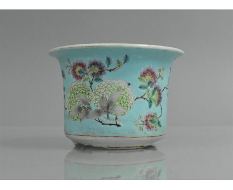 A Chinese, Possibly Nyonya Straits Porcelain Small Planter decorated in the Famille Rose Palette with Blossoming Branches on 