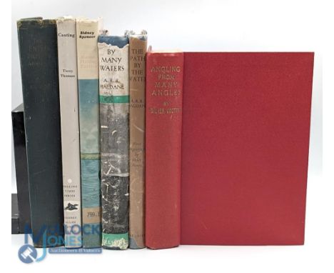 6x Period Fishing Books, to include The Enterprising Angler W A Adamson 1950 signed copy, fair condition, Silver Doctor, Cast