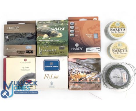 Fly &amp; Sea Fishing Line, a collection of used /opened line of Hardy Sea jet Dacron, Hardy fly line dry floating DT4, DT6 d