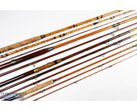 Unnamed whole cane and greenheart salmon fly rod 14 foot six approximately 3pc (tip section greenheart 24 inch handle with br