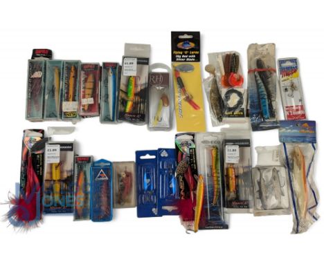 Fishing Tackle, Predator lures, plugs Jelly lures, all boxed or carded with makers of Warbird, Rapala, Silet, Tsunami, Fladen