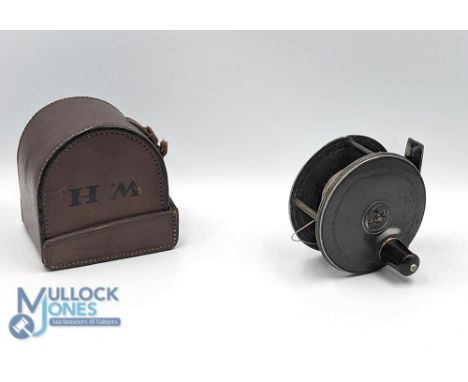 Charles Farlow &amp; Co Maker, 191 The Strand, London, alloy reel, 3 1/4" spool, oversize handle, 3 pillar frame with full br