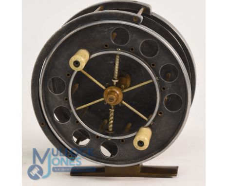 S Allcock &amp; Son Ltd Redditch "The Allcock Aerial" 4 1/2" wide ventilated caged 6 spoke spool, stamped patent, with spoke 