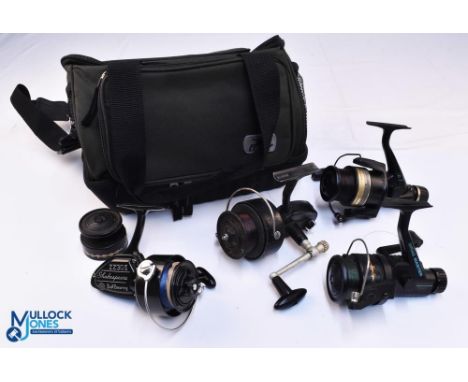 Abu Cardinal DM5 Drag Master vintage reel with spare spool, rear drag, skirted spool, good, a Daiwa EG2050 graphite body rear