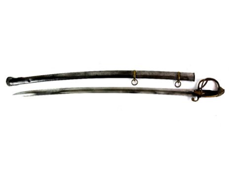 Officers light cavalry sword, with steel scabbard, the blade 89cm