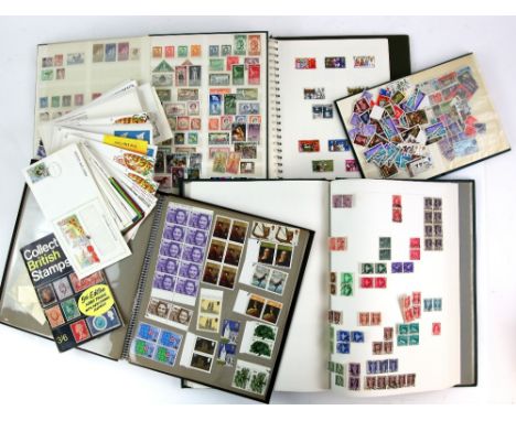 4 Albums and 2 Stock Books, World Stamps with Great Britain from Queen Victoria - Queen Elizabeth II, Mint and Used, Decimal 