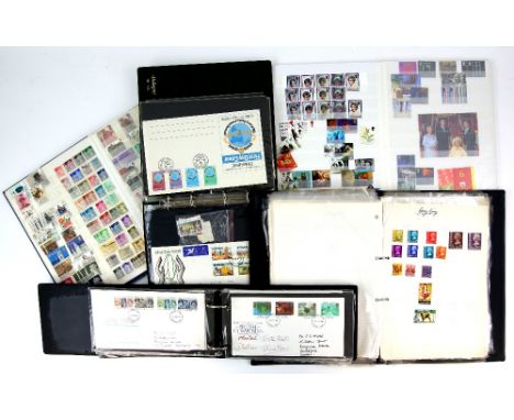 Stamp Collection in Albums with Great Britain from 1D reds, modern decimal issues in Gutter Pairs, First Day Covers, British 