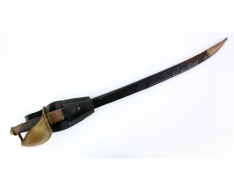 American Regulation Naval Boarding Cutlass, curved fullered single edge blade stamped Ames Mfg Co Chicopee Mass, USN DR 1862,