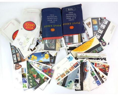 Great Britain Collection, mostly Queen Elizabeth II Decimal Issues in Mint Blocks, Presentation Packs, First Day Covers. Mini