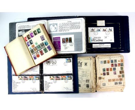 World Stamps in Albums, including early Imperial Album, Great Britain First Day Covers together with Album of Silver Stamp Re