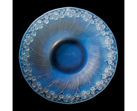  RENÉ LALIQUE (1860-1945) MUGUET SHALLOW BOWL, NO. 416 designed 1931opalescentstencilled R. LALIQUE FRANCE 33cm (13in) diamet