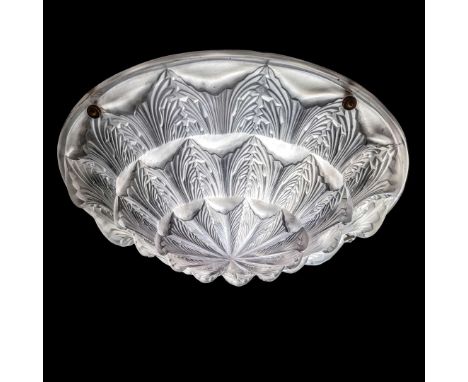  RENÉ LALIQUE (1860-1945) GAILLON PLAFONNIER, NO. 2472 designed 1927clear and frosted&nbsp;engraved R. LALIQUE France 45cm (1