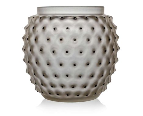  RENÉ LALIQUE (1860-1945) CACTUS VASE, NO. 1089 designed 1933clear, frosted and black enamelledstencilled R. LALIQUE FRANCE 1