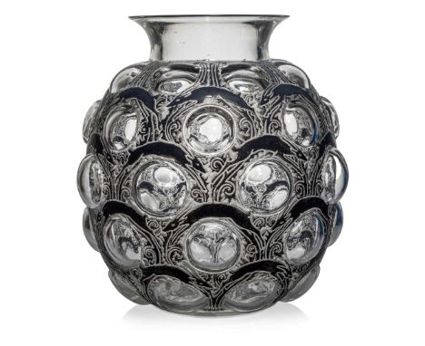  RENÉ LALIQUE (1860-1945) ANTILOPES VASE, NO. 875 designed 1925clear, frosted and black paintedstencilled R. LALIQUE FRANCE 2