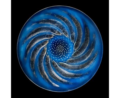  RENÉ LALIQUE (1860-1945) POISSONS PLATE NO. 1, NO. 3262 designed 1931opalescentmoulded R. LALIQUE&nbsp; 31.5cm (12 ¼in) diam