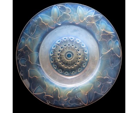  RENÉ LALIQUE (1860-1945) PHALÈNES BOWL, NO. 406 designed 1929opalescent&nbsp;stencilled R. LALIQUE FRANCE 38.8cm (15 ¼in) di